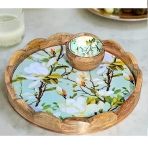 Decoración de Mesa para el Hogar y Hoteles, Tazón de Madera Rústico, Diseño Artesanal, Tazón de Frutas de Madera, Estilo Clásico, Tazón Redondo de Madera de Mango - Product Image 2