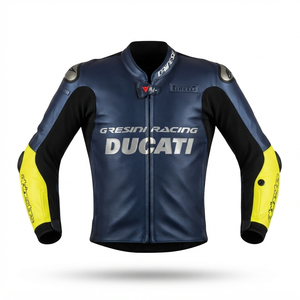 Men’s Rucati Cowhide Leather <b>Racing</b> <b>Jacket</b>/Chaqueta MotoCP Style CE Level 2 Armor Motorcycle Track Riding Protective Gear CE - Product Image 1