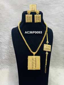 Women's One Gram 24K Gold Plated Brass Pendant Set with <b>Rope</b> & Bokul <b>Chains</b>-Trendy Wedding/Anniversary Gift - Product Image 2