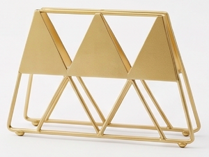 Moderno Porta Servilletas Triangular de Metal en Tono Dorado con Diseño Elegante, Perfecto para Uso en el Hogar y la Cocina - Product Image 4