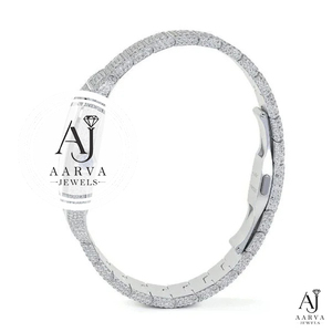 Reloj Automático Mecánico de Acero Inoxidable con Moissanita Helada, Cristal de Zafiro, Esfera de Lujo, Bisel, Brazalete y Manecillas Luminosas Analógicas - Product Image 2