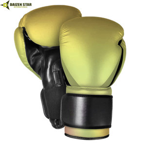 Green and Black Leather Laced Boxing Gloves with Lace-Up Closure for Adults Training Gear - Product Image 4