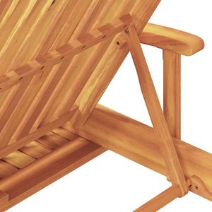 Chaise longue rouge en bois d'acacia massif, 2 pièces, 200 x 67 x 84 cm - Product Image 5