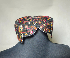 Chapeau traditionnel afghan pour homme, brodé à la main, en dentelle, style ethnique pashtun, couvre-chef islamique formel, 100% coton, réglable - Product Image 2