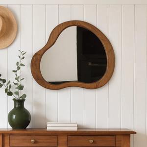 Espejo de Pared de Madera de Mango, Espejo de Pared de Madera Hecho a Mano para Decoración del Hogar, Tiendas y Boutiques, Espejo Colgante al por Mayor - Product Image 1