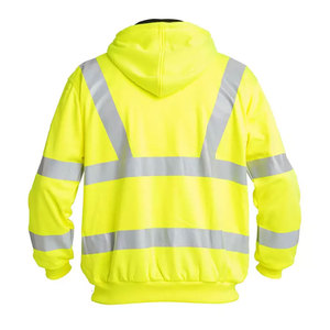 Sweat-shirt polaire réfléchissant d'hiver en polyester haute visibilité à manches longues avec fermeture éclair pour la construction - Product Image 4