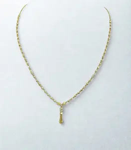 Joyería minimalista tradicional y moderna para mujer, para uso diario, colgante en tono dorado, collares dokiyu con elegante cadena de cuentas. - Product Image 3