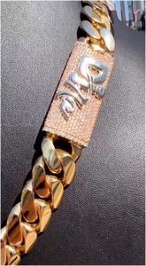 Colgante Personalizado con Iniciales y Diamantes Moissanite VVS D S925, Cadena con Letras, Chapado en Oro, para Hombre y Mujer - Product Image 4