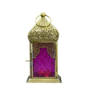 Wholesale <b>Square</b> Green Glass Tealight Lantern Decorative Metal <b>Candle</b> Holder Moroccan Style Lantern For Home Decor And Events - Product Image 3