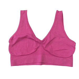 Women Solid Color V-Neck Racerback Sports Bra With Removable Chest <b>Pad</b> Medium Support Breathable Yoga Top - Product Image 1