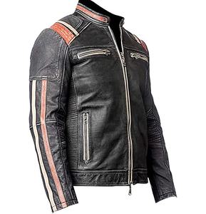 Chaqueta universitaria acolchada de motorista personalizada para hombre, chaqueta cortavientos de piel sintética de piel de oveja para hombre - Product Image 1