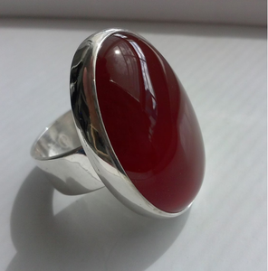 Large Oval Carnelian <b>Ring</b> <b>Statement</b> Handmade Gemstone <b>Ring</b> Boho Orange Stone Unisex <b>Ring</b> - Product Image 4