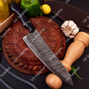 Cuchillo de Cocina de Acero de Damasco, Forjado a Mano, Ligero, Ambidiestro, de Alta Dureza, con Mango de Epoxi Negro de 8 Pulgadas - Product Image 3