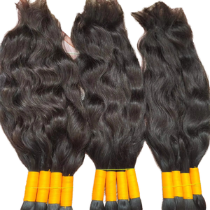 Cheveux ondulés indiens vierges de 24 pouces, vendeur de cheveux humains 100% en vrac non traités, paquets de cheveux indiens ondulés bruts bouclés - Product Image 1