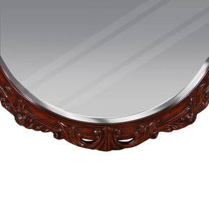 Miroir mural ovale classique en teck sculpté à la main, style européen, bordure encadrée de 5,0 mm d'épaisseur - Product Image 5