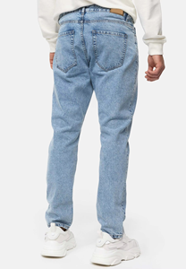 Jean en denim 100 % coton coupe droite, style délavé, jambe large, grande taille, baggy, personnalisé pour homme - Product Image 2