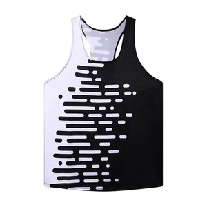 Débardeur en tricot rayé blanc pour homme, col rond, décontracté, respirant, sans manches - Product Image 6