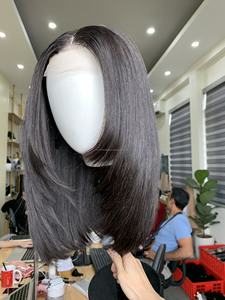 Peluca de Cabello Humano Vietnamita de Estilo Liso con Capas Cortadas, de Donante, de Pelo Humano, de Longitud Corta en Pulgadas - Product Image 3