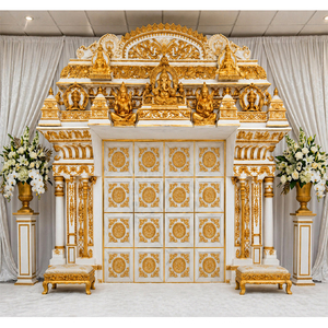 ชุดมณฑปแต่งงานแบบดั้งเดิมธีมทิรุปัที แมนนาวาไร ทำจากไฟเบอร์บาลากี สวยงามอลังการสำหรับงานแต่งงานแบบอินเดียใต้ - Product Image 1