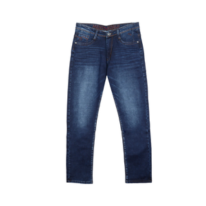 Washed Slim Fit <b>Men</b> Jeans Mid Rise Denim Pants Zipper Closure <b>Stretch</b> Cotton Jeans for Daily Wear - Product Image 1