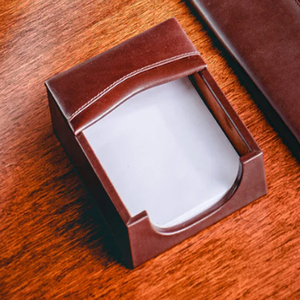 ที่ใส่กระดาษโน๊ตหนังสีน้ำตาลช็อคโกแลตดีไซน์คลาสสิกที่ใส่แผ่นหนัง - Product Image 2