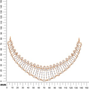 Collier de luxe en or rose avec diamants de laboratoire taille ronde pour femme, bijoux de mariage - Product Image 5