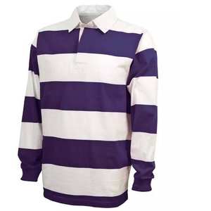 Maillot de rugby personnalisé de haute qualité pour homme, design rayé, manches longues, col polo, style polo, maillot de rugby pour homme, vêtements de sport - Product Image 6