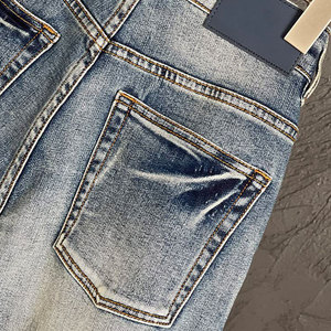 Pantalones Cortos de Mezclilla para Hombre, Elásticos, Ajustados, con Dobladillo Enrollado, Estilo Casual de Verano, Logotipo Personalizado, Transpirables - Product Image 6