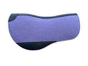 Tapis de selle western en cuir de vachette violet avec doublure polaire, bordure noire et caoutchouc Boble pour l'équitation et le confort du cheval - Product Image 1