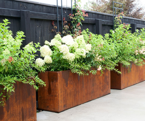 Jardinière d'extérieur en acier Corten, pot de fleurs en acier Corten - Product Image 1