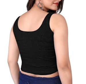 Meilleure vente estivale : Débardeur à fines bretelles pour femmes, coupe ajustée, style crop top, pour adolescentes et femmes, de haute qualité, basique mais au look élégant - Product Image 4