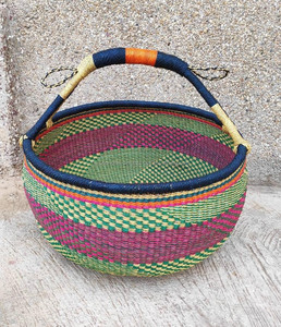 <b>Seagrass</b> Bolga <b>Basket</b> Colorful Storage <b>Basket</b> African Handmade <b>Baskets</b> Craft Vietnam Wholesale - Product Image 1