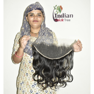 Extensions de cheveux indiens Remy 100% naturels, ondulés (Body Wave) et profondément ondulés (Deep Wave), cuticules alignées, double trame machine, frontal HD 13*6, vente en gros - Product Image 4