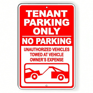 ป้ายโลหะกันน้ำ CIFbuy สำหรับที่จอดรถของผู้เช่า TikTok สำหรับบริการรับสินค้า Temu ห้ามมีการลากจูงโดยไม่ได้รับอนุญาต - Product Image 1