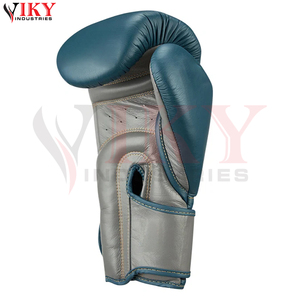 Gants de boxe en cuir véritable de qualité supérieure, haute performance, fournisseur OEM/ODM, rembourrage en mousse multicouche bicolore personnalisé - Product Image 3
