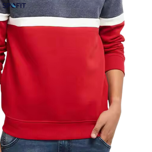 Custom Color Block <b>Crewneck</b> <b>Sweatshirt</b> for <b>Men</b> and Women Contrast Panel Fleece Pullover with Long Sleeves Ribbed Cuffs Casual - Product Image 3