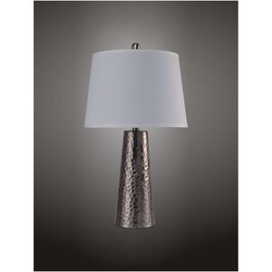 Lampada da Tavolo Martellata con Foglie Argentate 25"H 1PC/CTN 2.15/6.97" - Product Image 3