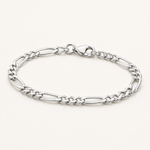 Pulsera de Plata de Ley 925 con Eslabones Figaro y Acabado Pulido, Regalo Unisex para Pedidos Personalizados al por Mayor - Product Image 2