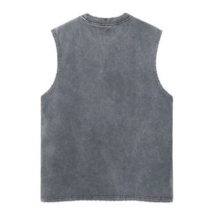 Top corto sin tirantes para mujer, de algodón con efecto lavado ácido, de felpa, liso, sin mangas, acanalado, talla grande, transpirable, ecológico, para verano - Product Image 3