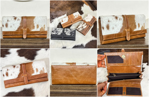 New Real Handmade Genuine Cowhide Leather <b>Wallets</b> for Women Slim <b>Wallet</b> <b>Trifold</b> High Quality Leather Western Clutch Purse <b>Wallet</b> - Product Image 3