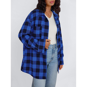 Camisas de Franela de Manga Larga para Mujer, Estilo Casual, Color Sólido, con Botones, Talla XL, Otoño, 100% Algodón Ecológico - Product Image 2