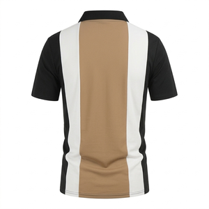 Chemises à manches courtes pour hommes, coupe ajustée, décontractées, en tricot brodé, avec poche, en polyester durable, écologiques, séchage rapide, style italien - Product Image 2