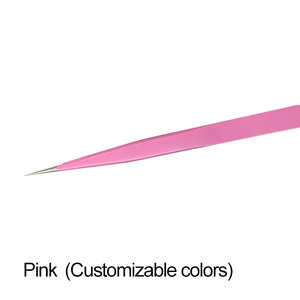 Pinzas de acero inoxidable de última generación, color rosa, 5 piezas, personalizables, de 45, 75 y 90 grados, con punta de fibra para pestañas y cejas, para volumen. - Product Image 2