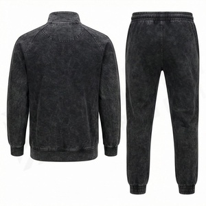 Conjunto Deportivo Casual de 2 Piezas para Hombre, Talla Grande, Lavado Ácido, Sudadera con Capucha de Algodón y Pantalones, Sudadera con Capucha para Invierno, Color Personalizado - Product Image 2