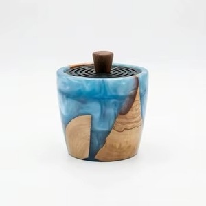 Brûleur d'encens Oud Bakhoor de luxe artisanal en bois et résine, Mabkhara arabe haut de gamme pour une décoration élégante de la maison, diffuseur de parfum - Product Image 3