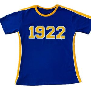 เสื้อยืด Sigma Gamma Rho 1922 สีน้ำเงินรอยัล พรีเมียม แต่งลายตัวอักษรกรีกสีทอง ดีไซน์ทันสมัย สวมใส่สบาย ผ้าฝ้ายนุ่ม ใส่ได้ทุกวัน - Product Image 6