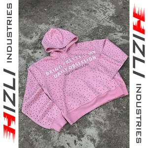 Sweat à capuche d'hiver en polaire personnalisé, coupe ajustée, entièrement orné de strass, impression sérigraphique, OEM ODM, streetwear - Product Image 6