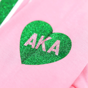 T-shirt rose à manches longues AKA 1908 pour femme, broderie chenille, vêtement de sororité grecque, tee-shirt en coton premium, coupe élégante - Product Image 3