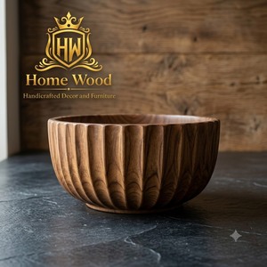 ชามไม้ทำมือ ดีไซน์วินเทจ สำหรับเสิร์ฟอาหารและเป็นของขวัญ - Product Image 2