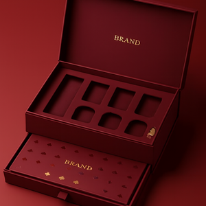Brand Rigid Drawer Gift <b>Box</b> <b>Set</b> Hot Stamping Logo Paperboard High-End Craft Packaging - Product Image 1